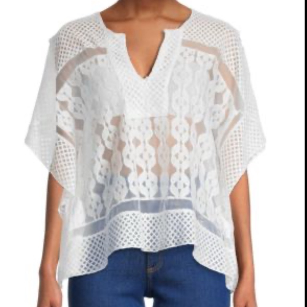 Roffe accessories Raffle Elegant White Lace Women's Top